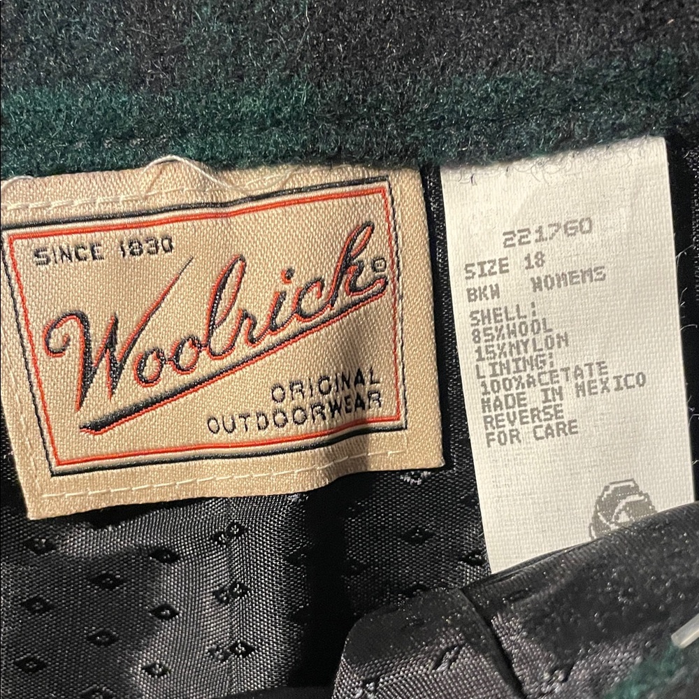 NWT Woolrich Navy and Green Plaid Wool Skirt with Fringe - Picture 3 of 6